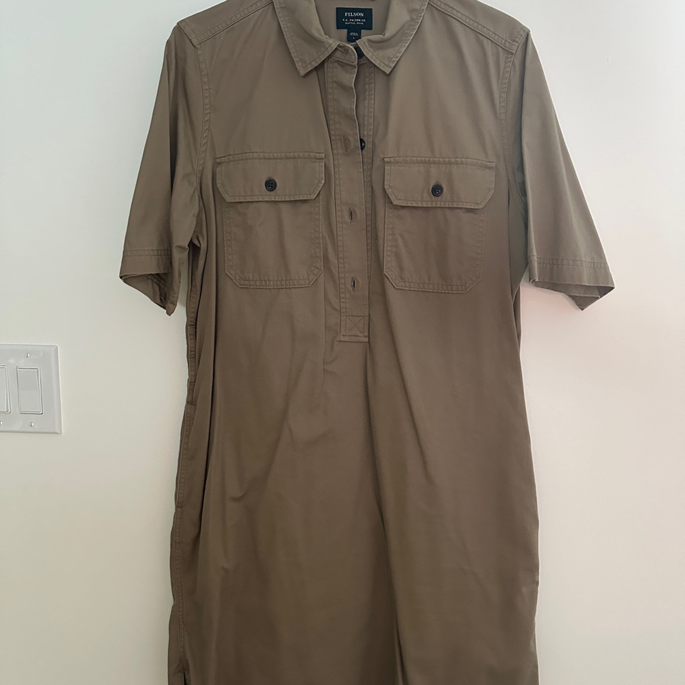 Filson Tan Short Sleeve Button Down Dress